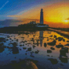 St Marys Lighthouse At Sunrise Diamond Painting