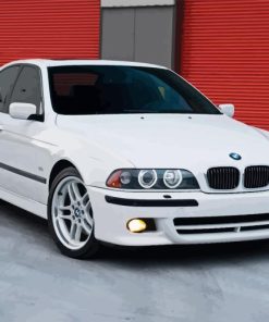 White BMW E39 Car Diamond Painting