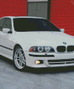 White BMW E39 Car Diamond Painting