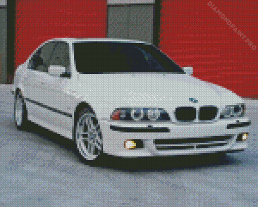 White BMW E39 Car Diamond Painting