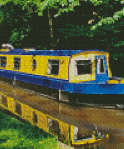 Yellow Blue Narrow Boat Diamond Painting