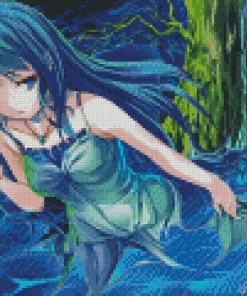 Anime Girl Walking In Water Diamond Painting