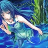 Anime Girl Walking In Water Diamond Painting