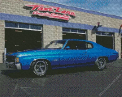 Blue 1971 Chevelle Diamond Painting