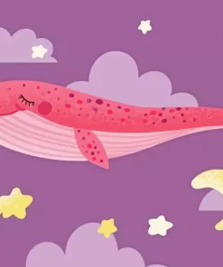 Pink Whale Diamond Painting