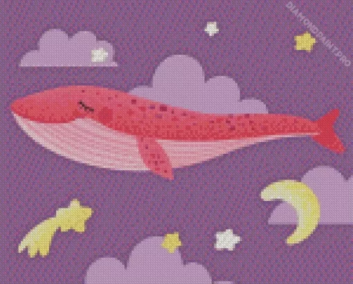 Pink Whale Diamond Painting