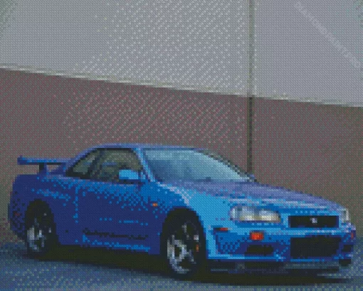 Blue R34 Skyline Gtr Diamond Painting