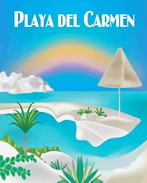 Mexico Playa Del Carmen City Poster Diamond Painting