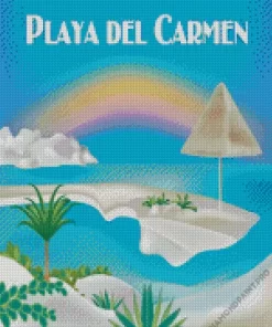 Mexico Playa Del Carmen City Poster Diamond Painting