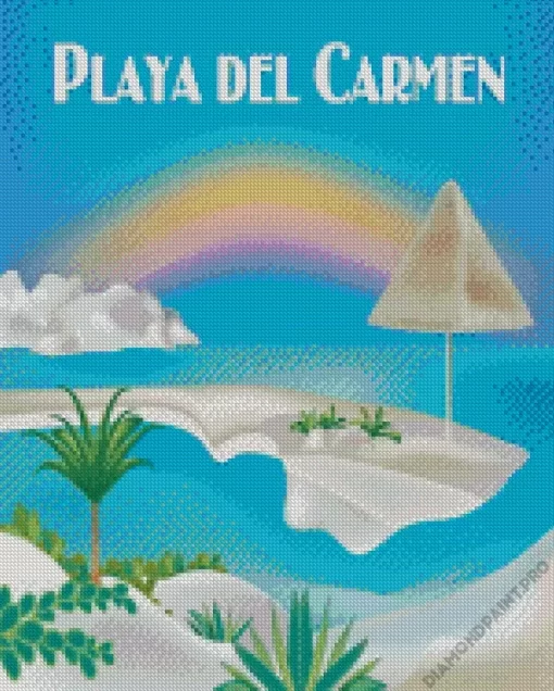 Mexico Playa Del Carmen City Poster Diamond Painting