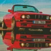 Red Bmw E30 Car Reflection Diamond Painting