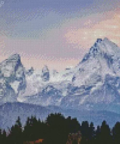 Snowy Watzmann Mountain Diamond Painting