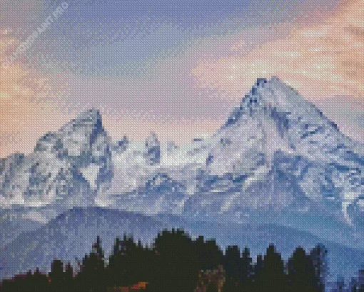 Snowy Watzmann Mountain Diamond Painting