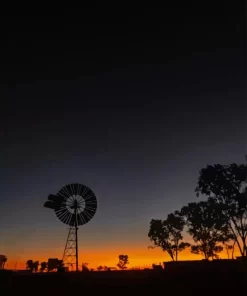 Western Windmill Silhouette Diamond Painting