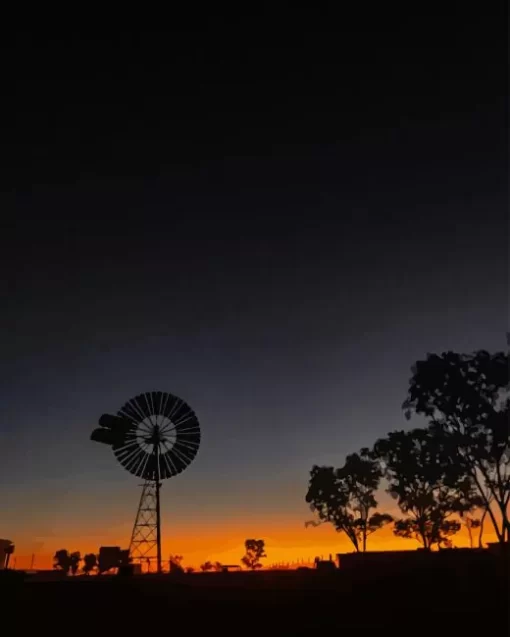 Western Windmill Silhouette Diamond Painting