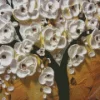 Abstract White Flowers Tree Diamond Painting