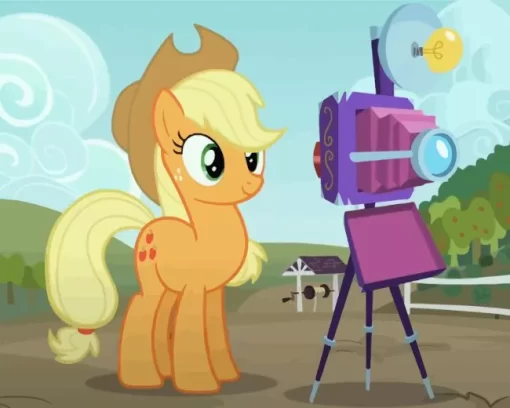 Applejack Pony With Camera Diamond Painting