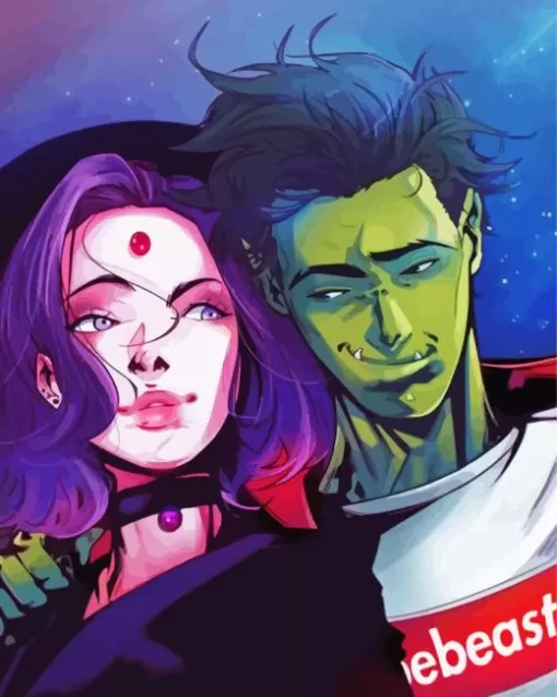 Beast Boy And Raven Art Diamond Painting