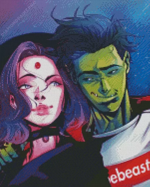 Beast Boy And Raven Art Diamond Painting