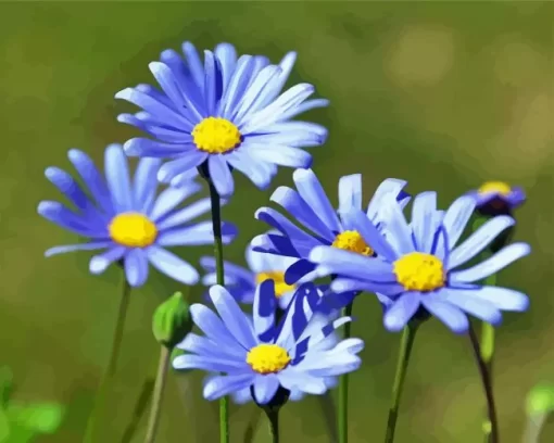 Blue Daisy Flower Diamond Painting