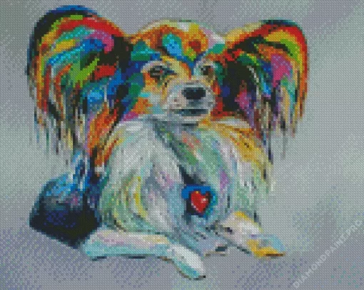 Colorful Papillon Dog Art Diamond Painting