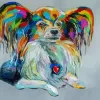 Colorful Papillon Dog Art Diamond Painting