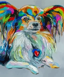 Colorful Papillon Dog Art Diamond Painting