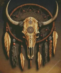 Dream Catcher Bison Skull Diamond Painting