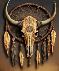 Dream Catcher Bison Skull Diamond Painting