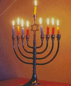 Hanukkah Menorah Diamond Painting