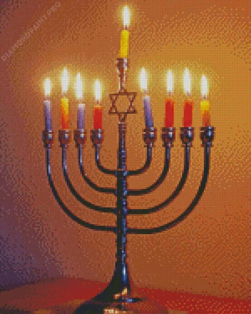 Hanukkah Menorah Diamond Painting