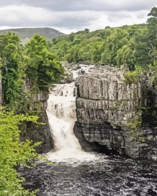 High Force Waterfall Diamond Painting