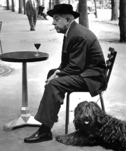 Jacques Prevert With His Dog Diamond Painting