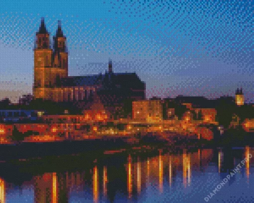 Magdeburg By Night Diamond Painting