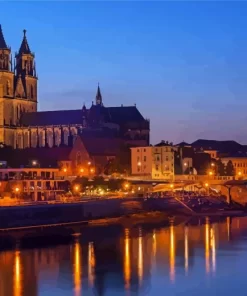 Magdeburg By Night Diamond Painting