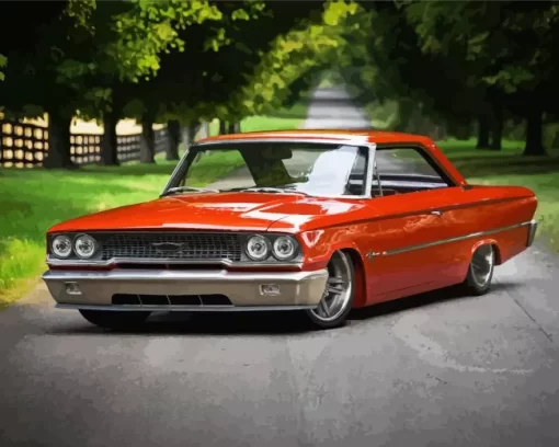 Orange Ford Starliner Diamond Painting