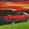 Red 1970 Ford Mustang Diamond Painting