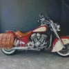 Red And Beige Indian Chief Bike Diamond Painting