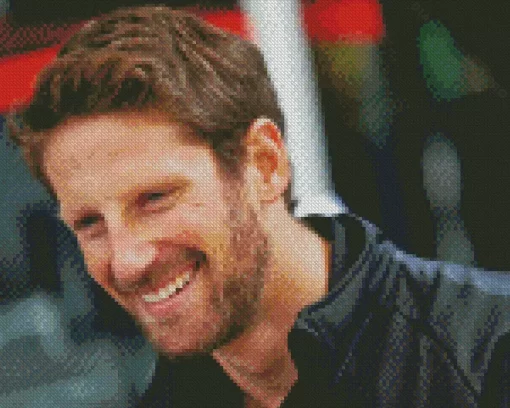 Romain Grosjean Smiling Diamond Painting