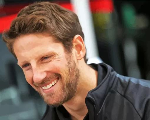 Romain Grosjean Smiling Diamond Painting