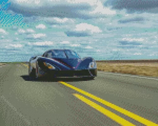 Ssc Tuatara Car On Road Diamond Painting