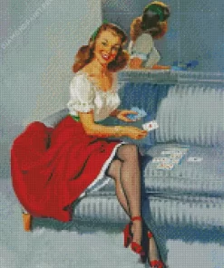 The Ace Of Hearts Gil Elvgren Diamond Painting