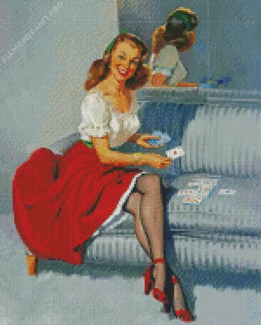 The Ace Of Hearts Gil Elvgren Diamond Painting