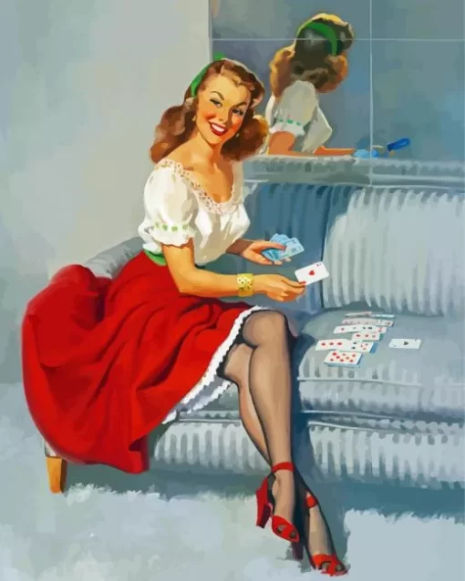 The Ace Of Hearts Gil Elvgren Diamond Painting