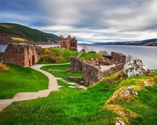 Urquhart Castle And Loch Ness Diamond Painting