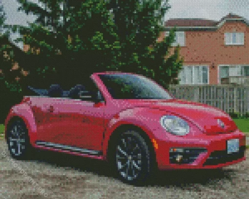 Volkswagen Pink Beetle Diamond Painting