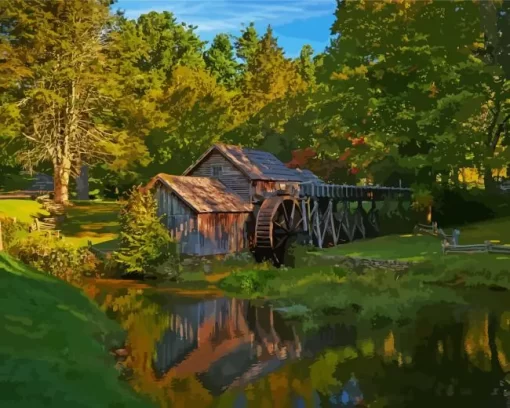 Watermill Mabry Mill Diamond Painting