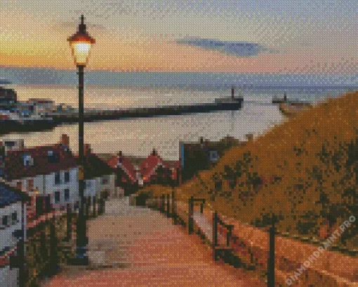 Whitby 199 Steps In England Diamond Painting