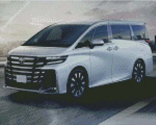 White Toyota Alphard Diamond Painting