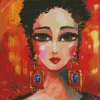 Woman With Large Earrings Diamond Painting